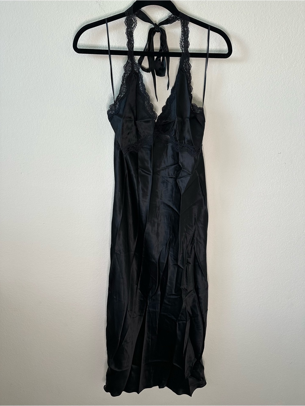 Reformation Nora Black Midi Silk Lace Dress SZ L - Picture 2 of 7